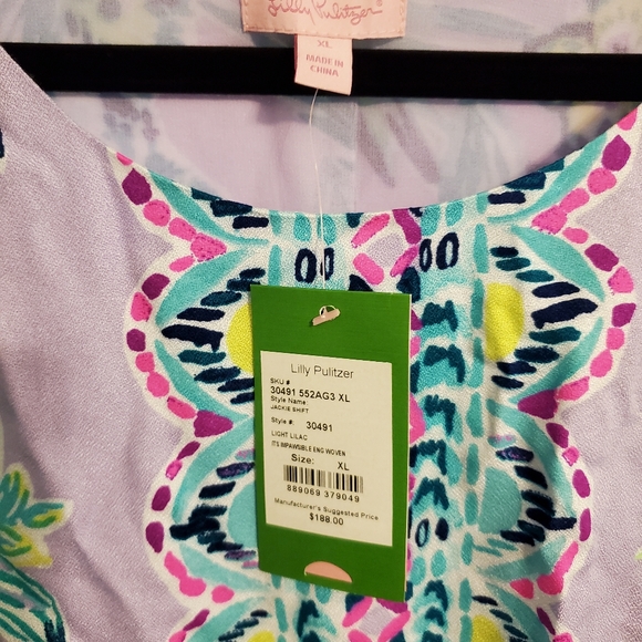 Light Lilac Verbena Its Impawsible Eng Woven Dress - Picture 6 of 8